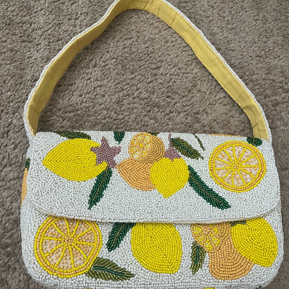 Lemon Beaded Women's Bag